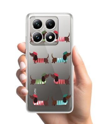 Etui do Xiaomi 14T przeźroczyste, silikonowe Flexi, jamnik w Paryżu