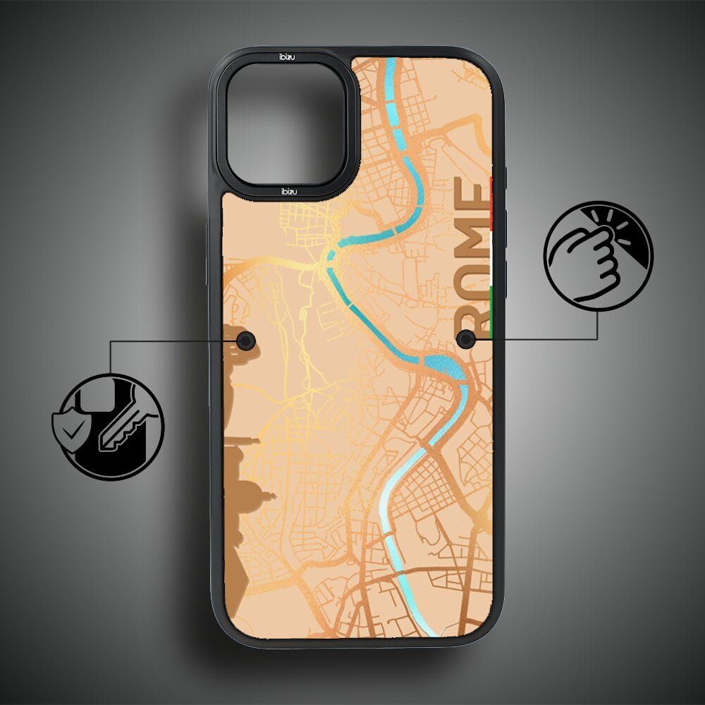 Etui do iPhone 15 IBIZU DropGuard Matt z MagSafe, Mapy Świata, Rome - obrazek 7