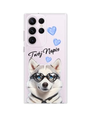 Etui do Samsung Galaxy S23 Ultra przeźroczyste, silikonowe Flexi, Puppy Love, pies rasy Husky