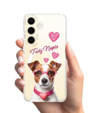 Etui do Samsung Galaxy S24 Plus z MagSafe przeźroczyste, silikonowe Flexi, Puppy Love, pies rasy Jack Russell Terrier