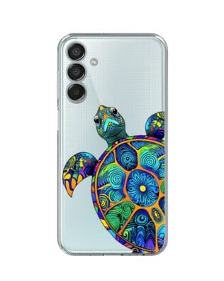 Etui do Samsung Galaxy M15 5G przeźroczyste, silikonowe Flexi, Dzika Mandala, Żółw
