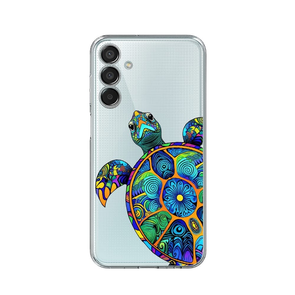 Etui do Samsung Galaxy M15 5G przeźroczyste, silikonowe Flexi, Dzika Mandala, Żółw