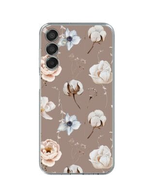 Etui do Samsung Galaxy M15 5G przeźroczyste, silikonowe Flexi, akwarelowe kwiatki