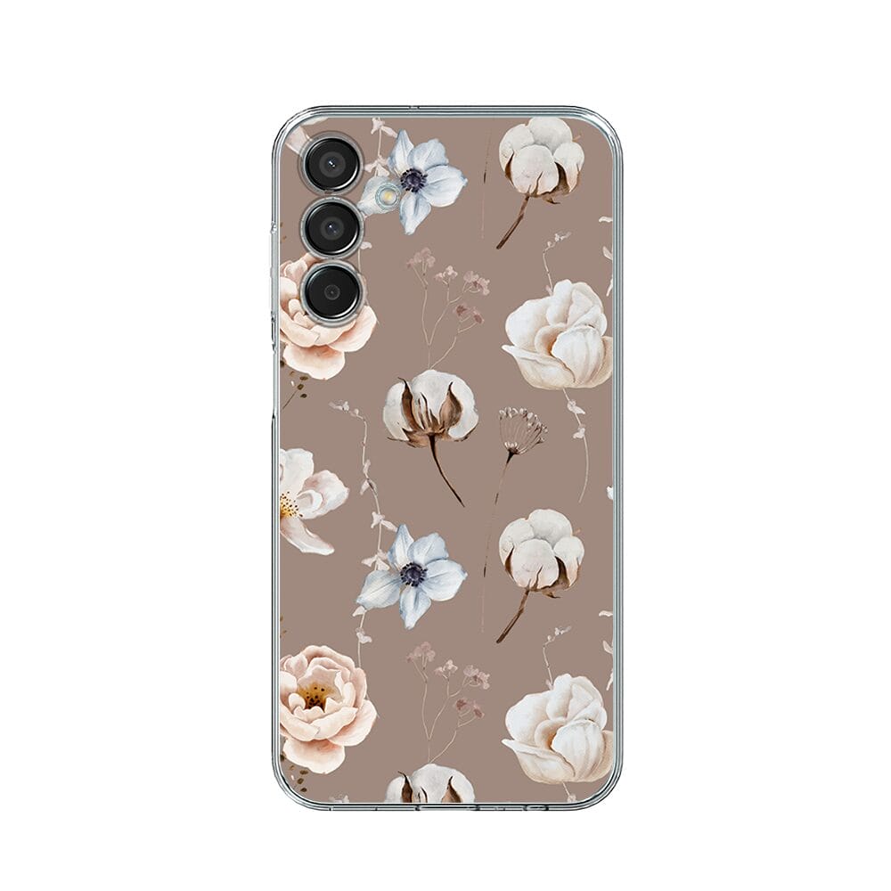 Etui do Samsung Galaxy M15 5G przeźroczyste, silikonowe Flexi, akwarelowe kwiatki