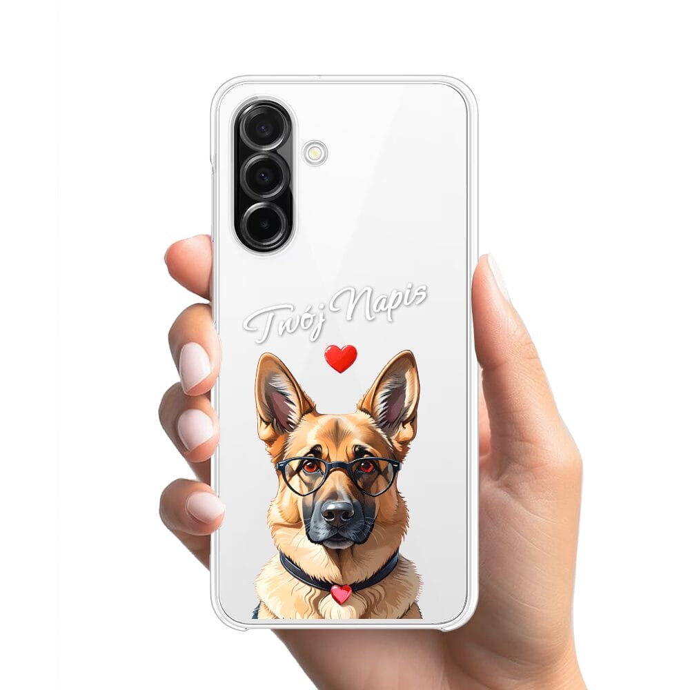 Etui do Samsung Galaxy A26 5G przeźroczyste, silikonowe Flexi, Puppy Love, pies rasy Owczarek Niemiecki - obrazek 2
