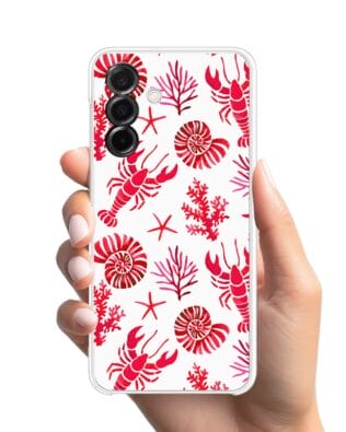 Etui do Samsung Galaxy A26 5G przeźroczyste, silikonowe Flexi, krab, muszle