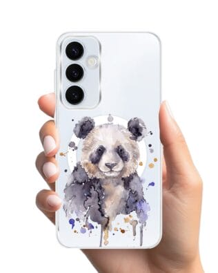 Etui do Samsung Galaxy A35 5G z MagSafe przeźroczyste, silikonowe Flexi, Akwarelowe Zoo, Panda