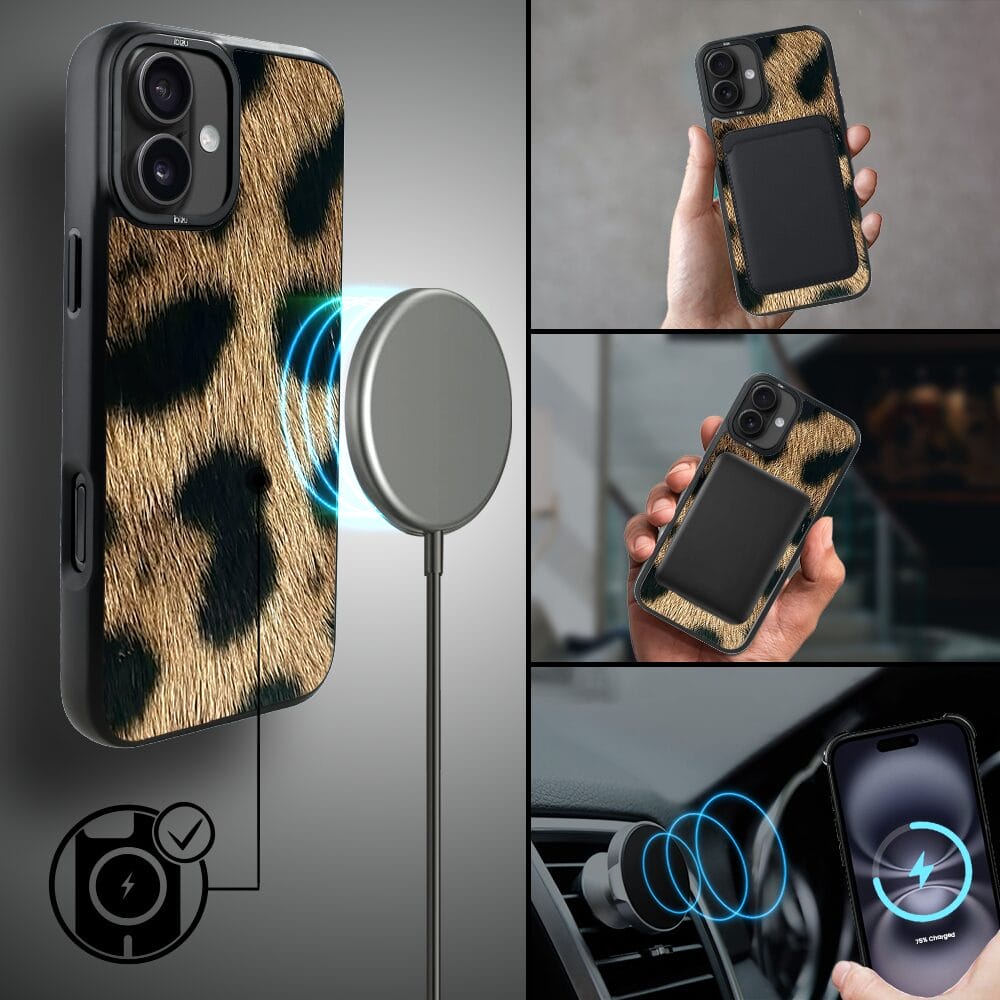 Etui do iPhone 16 Plus IBIZU DropGuard Matt z MagSafe, Zew Natury, Lampart - obrazek 8