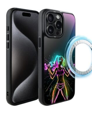 Etui do iPhone 15 Pro Max IBIZU DropGuard Matt z MagSafe, #ElectroMove, Wibracja fitness