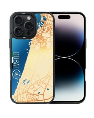 Etui do iPhone 14 Pro Max IBIZU DropGuard Matt z MagSafe, Mapy Świata, Dubai