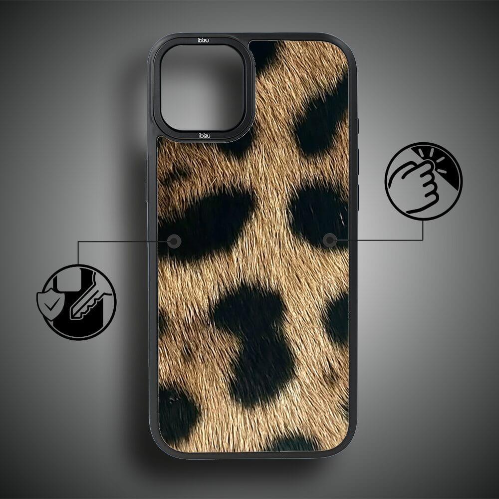 Etui do iPhone 14 IBIZU DropGuard Matt z MagSafe, Zew Natury, Lampart - obrazek 7