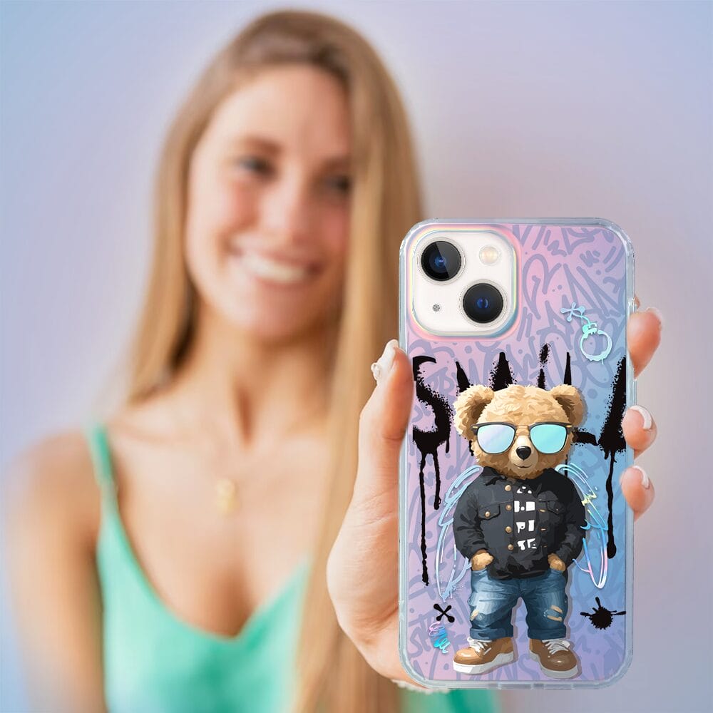 Etui do iPhone 13 IBIZU California Sunset, zmieniające kolor, Graffiti Boy, artystyczny miś - obrazek 5