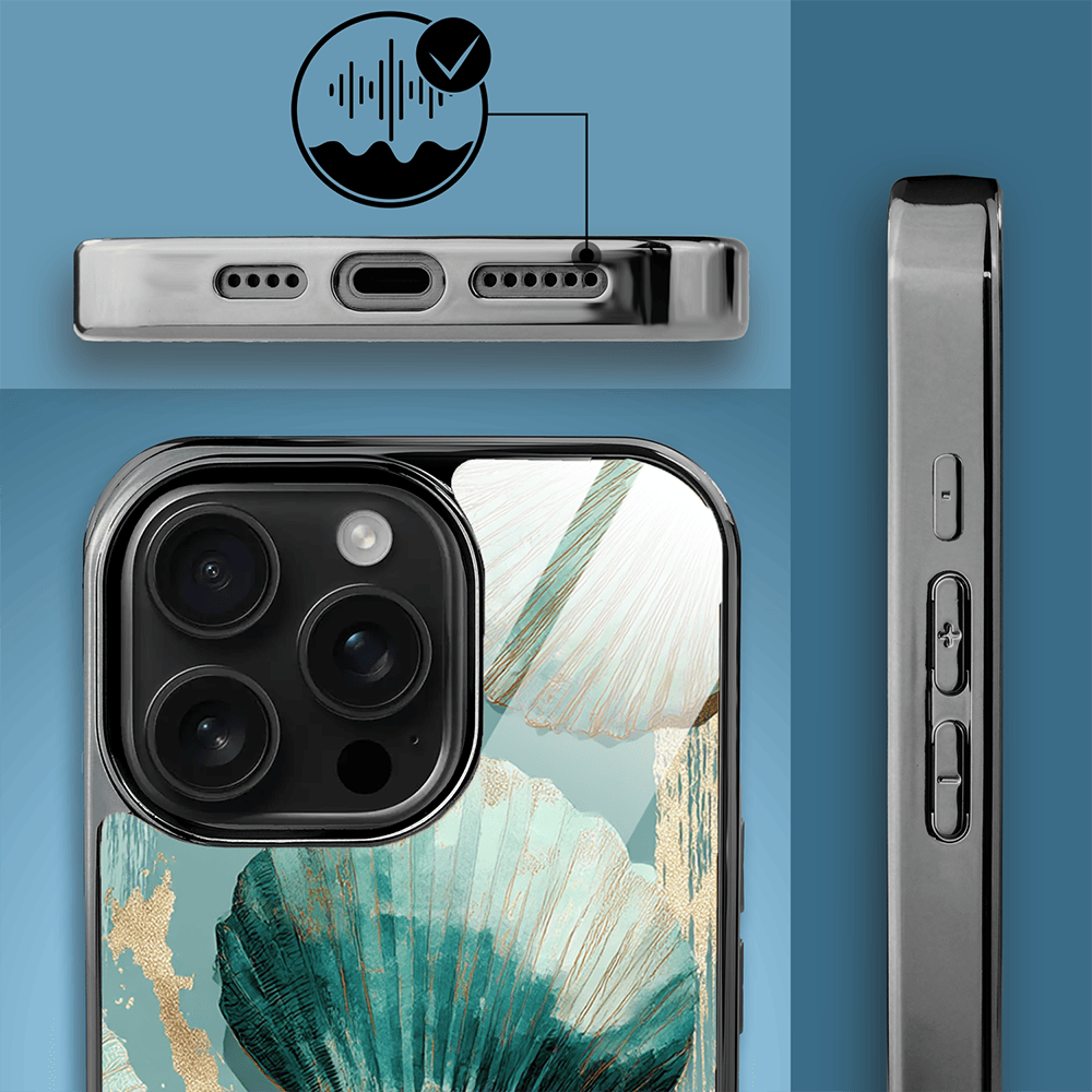 Etui do iPhone 16 Pro Max IBIZU Elite Glass z MagSafe Morze, Turkusowy skarb, czarne - obrazek 4