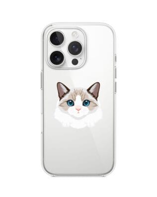 Etui do iPhone 16 Pro przeźroczyste, silikonowe Flexi, kot birmański