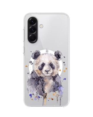 Etui do Samsung Galaxy A56 5G z MagSafe przeźroczyste, silikonowe Flexi, Akwarelowe Zoo, Panda