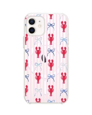 Etui do iPhone 12 z MagSafe przeźroczyste, silikonowe Flexi, krab i kokardki