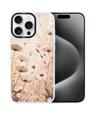 Etui do iPhone 15 Pro IBIZU DropGuard Matt z MagSafe, Boho, Kwiatowa łąka