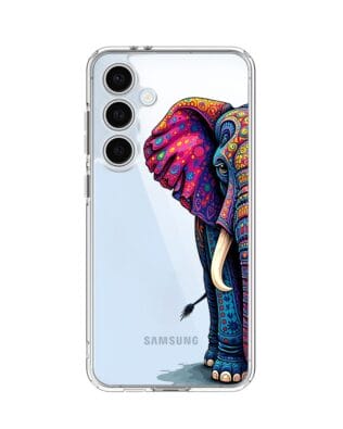 Etui do Samsung Galaxy S24 FE przeźroczyste, silikonowe Flexi, Dzika Mandala, Słoń