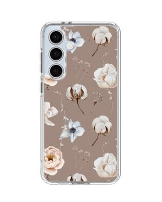 Etui do Samsung Galaxy S24 FE przeźroczyste, silikonowe Flexi, akwarelowe kwiatki