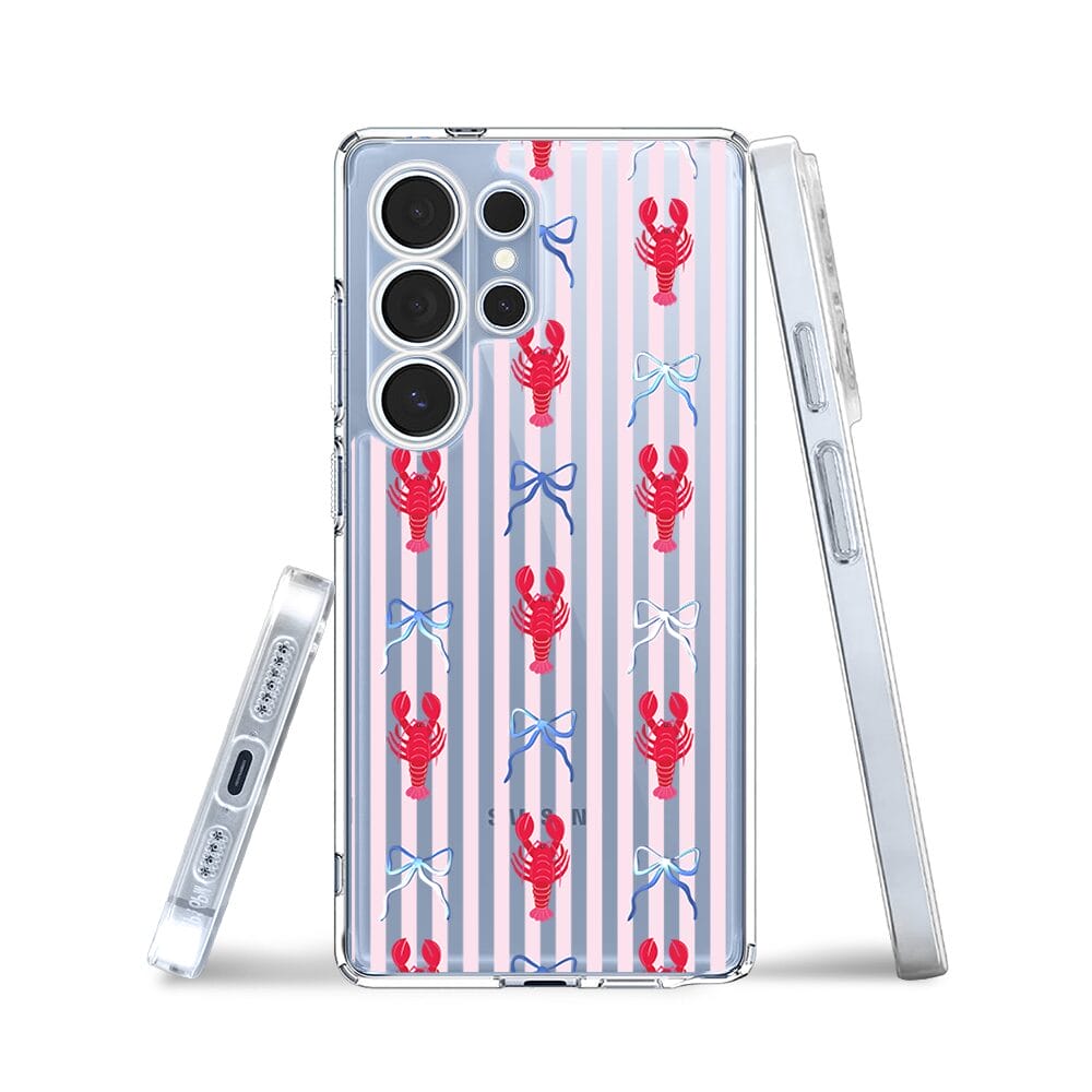 Etui do Samsung Galaxy S25 Ultra przeźroczyste, silikonowe Flexi, krab i kokardki - obrazek 3