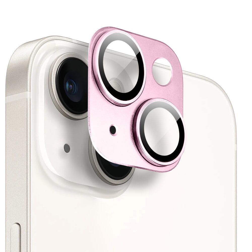 Metalowa osłona na cały aparat z wbudowanymi szkłami do iPhone 14 Plus, różowa - obrazek 2
