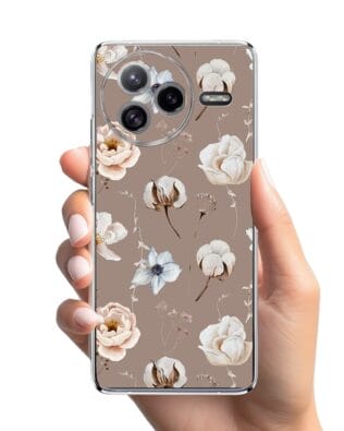 Etui do Xiaomi POCO F7 Ultra przeźroczyste, silikonowe Flexi, akwarelowe kwiatki