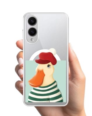 Etui do Samsung Galaxy S25 Edge z MagSafe przeźroczyste, silikonowe Flexi, kaczuszka