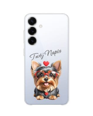 Etui do Samsung Galaxy S25 przeźroczyste, silikonowe Flexi, Puppy Love, pies rasy York