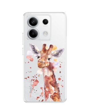 Etui do Xiaomi Redmi Note 13 Pro 5G przeźroczyste, silikonowe Flexi, Akwarelowe Zoo, Żyrafa