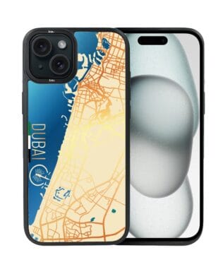 Etui do iPhone 15 Plus IBIZU DropGuard Matt z MagSafe, Mapy Świata, Dubai