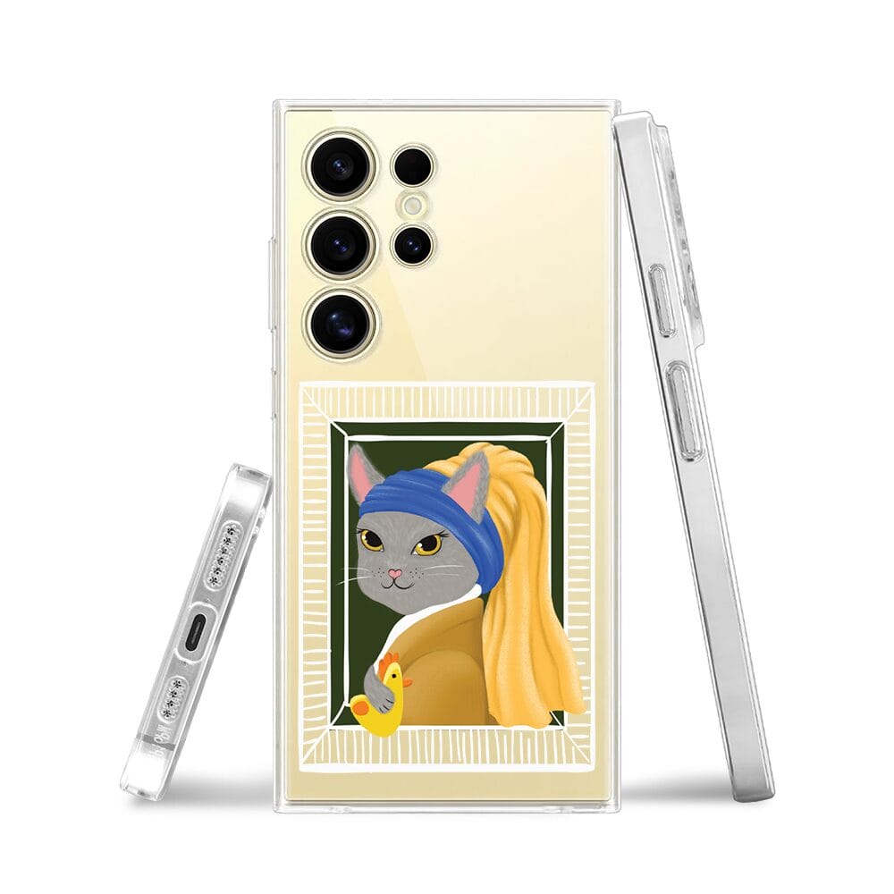 Etui do Samsung Galaxy S24 Ultra przeźroczyste, silikonowe Flexi, kotek z kurczakiem - obrazek 3