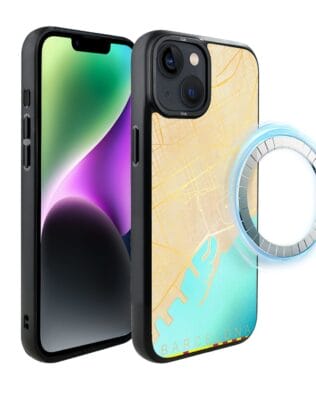 Etui do iPhone 14 Plus IBIZU DropGuard Matt z MagSafe, Mapy Świata, Barcelona