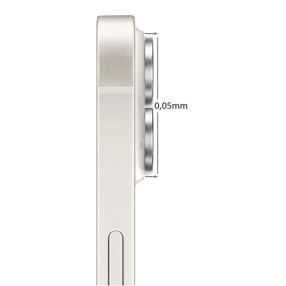 Metalowa osłona obiektywu aparatu ze szkła hartowanego 9H do iPhone 14, 1 zestaw, srebrna - obrazek 3