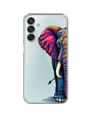 Etui do Samsung Galaxy M15 5G przeźroczyste, silikonowe Flexi, Dzika Mandala, Słoń