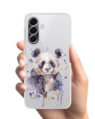 Etui do Samsung Galaxy A56 5G przeźroczyste, silikonowe Flexi, Akwarelowe Zoo, Panda