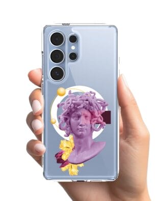 Etui do Samsung Galaxy S25 Ultra z MagSafe przeźroczyste, silikonowe Flexi, antyczna figura