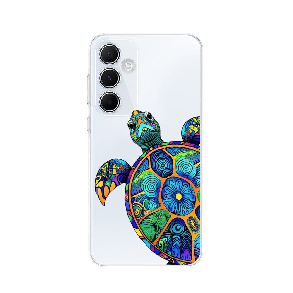 Etui do Samsung Galaxy M35 5G przeźroczyste, silikonowe Flexi, Dzika Mandala, Żółw