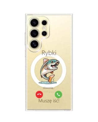 Etui do Samsung Galaxy S24 Ultra z MagSafe przeźroczyste, silikonowe Flexi, rybki dzwonią