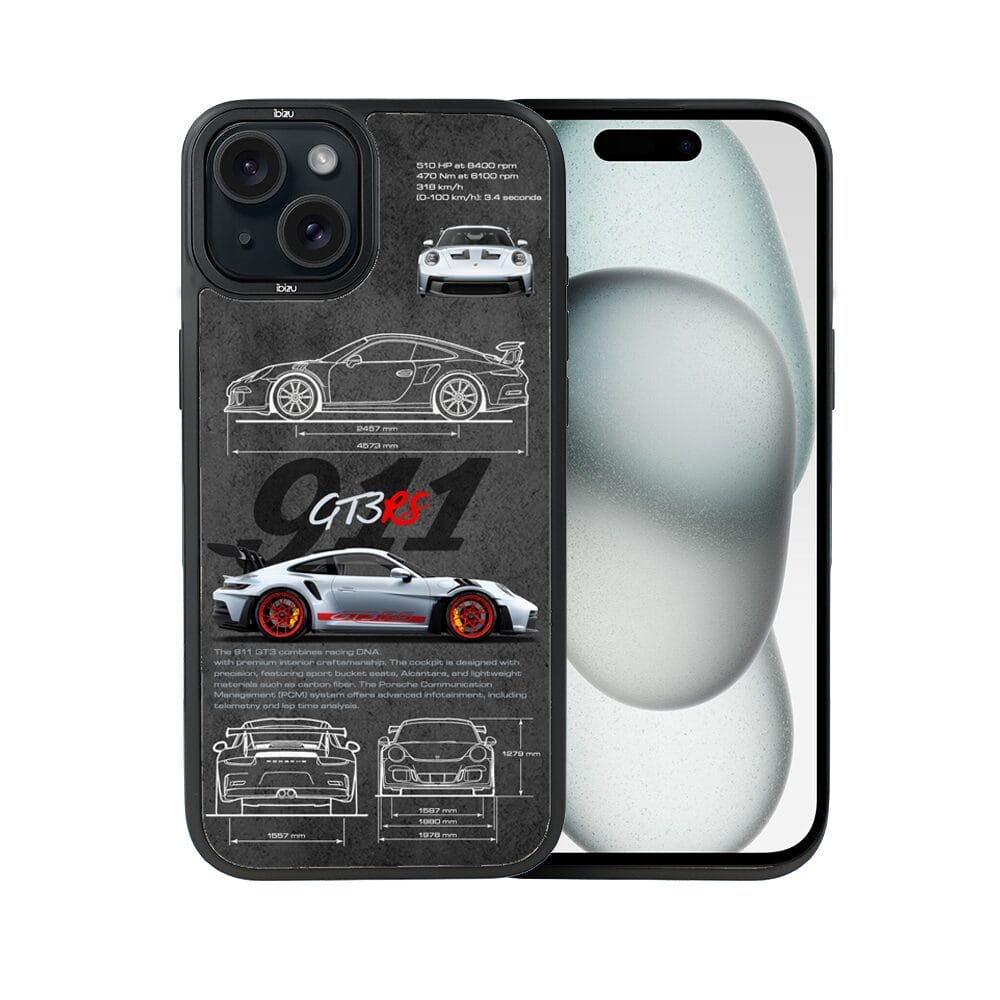 Etui do iPhone 15 IBIZU DropGuard Matt z MagSafe, TechDrive, 911 GT3 RS - obrazek 2