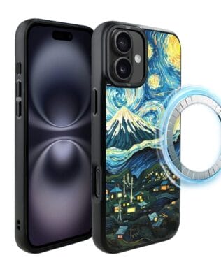 Etui do iPhone 16 IBIZU DropGuard Matt z MagSafe, Van Gogh, gwieździsta noc