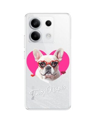 Etui do Xiaomi Redmi Note 13 Pro 5G przeźroczyste, silikonowe Flexi, Puppy Love, pies rasy Buldog Francuski