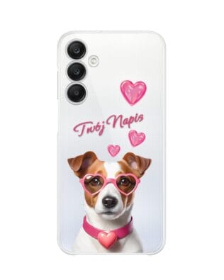 Etui do Samsung Galaxy A25 5G przeźroczyste, silikonowe Flexi, Puppy Love, pies rasy Jack Russell Terrier