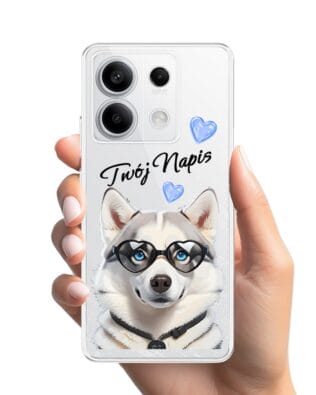 Etui do Xiaomi Redmi Note 13 Pro 5G przeźroczyste, silikonowe Flexi, Puppy Love, pies rasy Husky