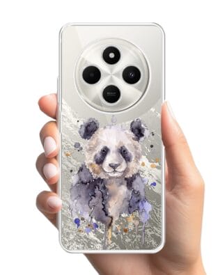 Etui do Xiaomi POCO C75 przeźroczyste, silikonowe Flexi, Akwarelowe Zoo, Panda