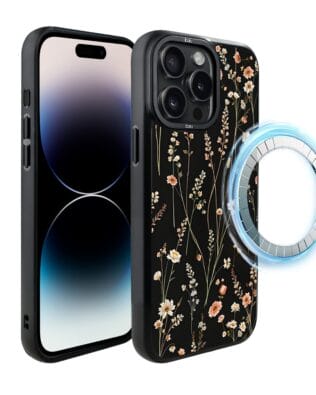 Etui do iPhone 14 Pro IBIZU DropGuard Matt z MagSafe, Pastel Bloom, Północny ogród