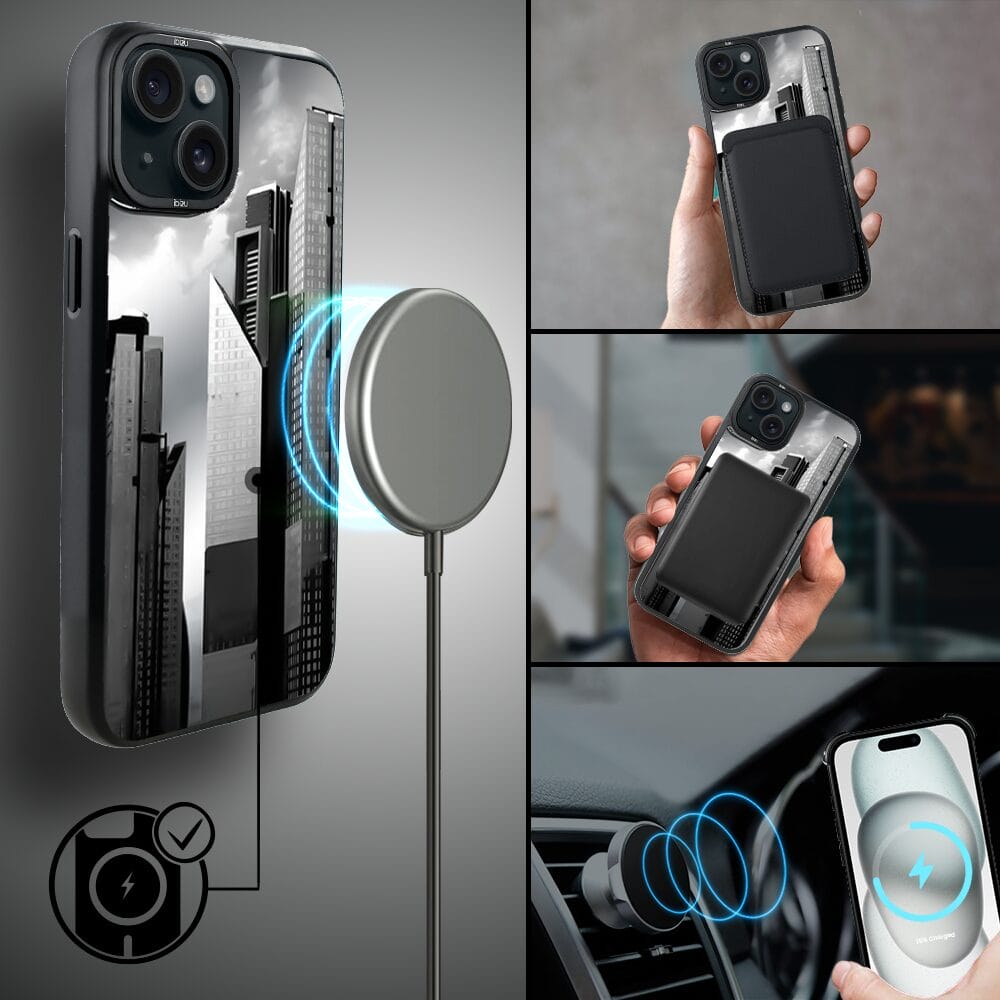 Etui do iPhone 15 IBIZU DropGuard Matt z MagSafe, Noir City, Manhattan - obrazek 8