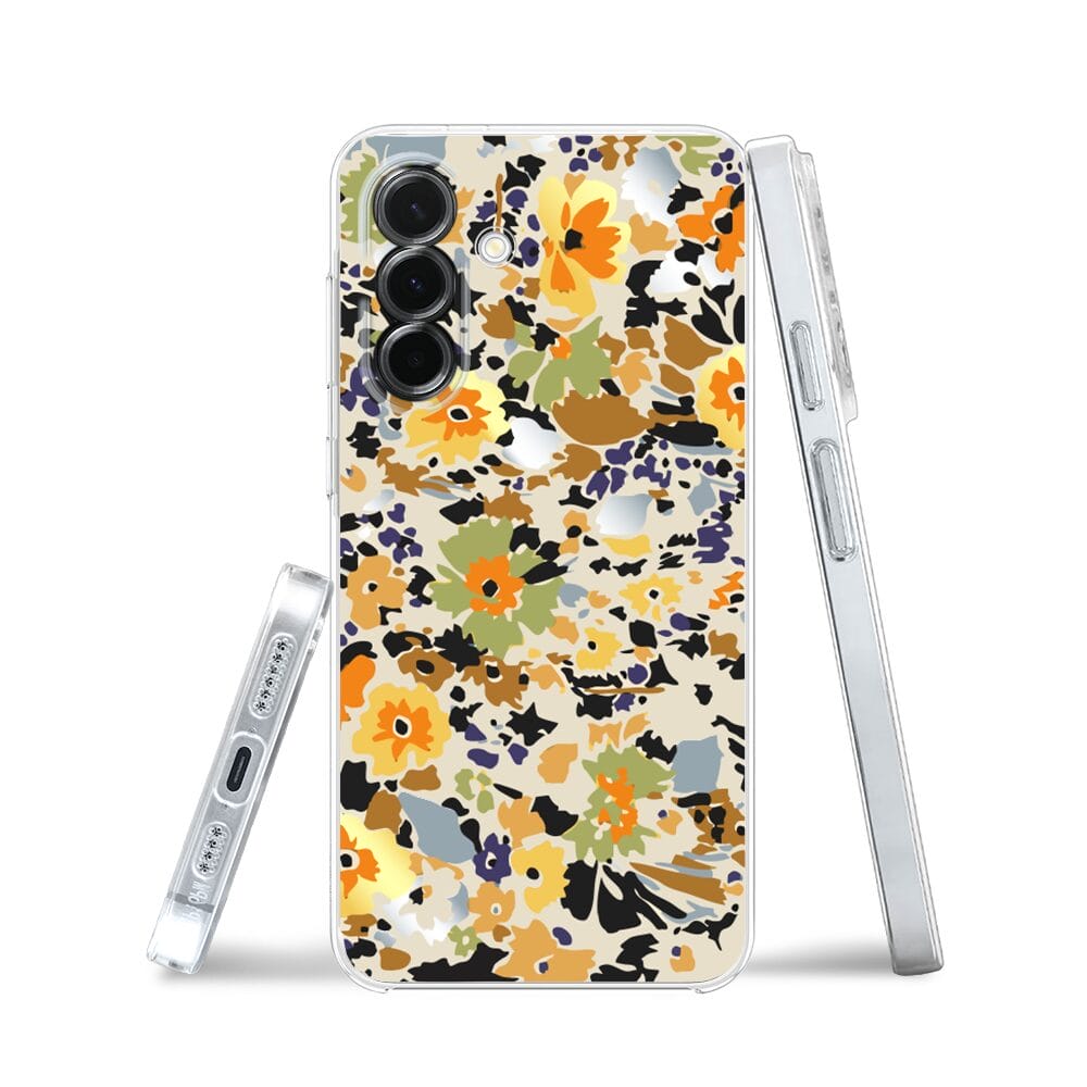 Etui do Samsung Galaxy A36 5G przeźroczyste, silikonowe Flexi, malowane kwiatki - obrazek 3