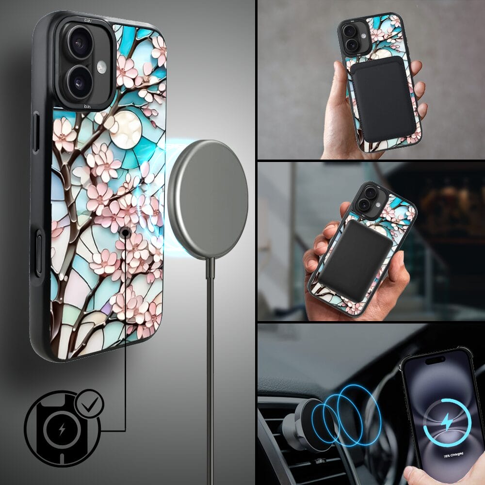 Etui do iPhone 16 IBIZU DropGuard Matt z MagSafe, Barwy Szkła, Księżycowa Wiśnia - obrazek 8