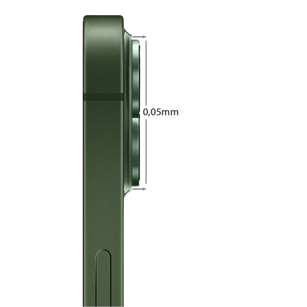 Metalowa osłona na cały aparat z wbudowanymi szkłami do iPhone 13, zielona - obrazek 3