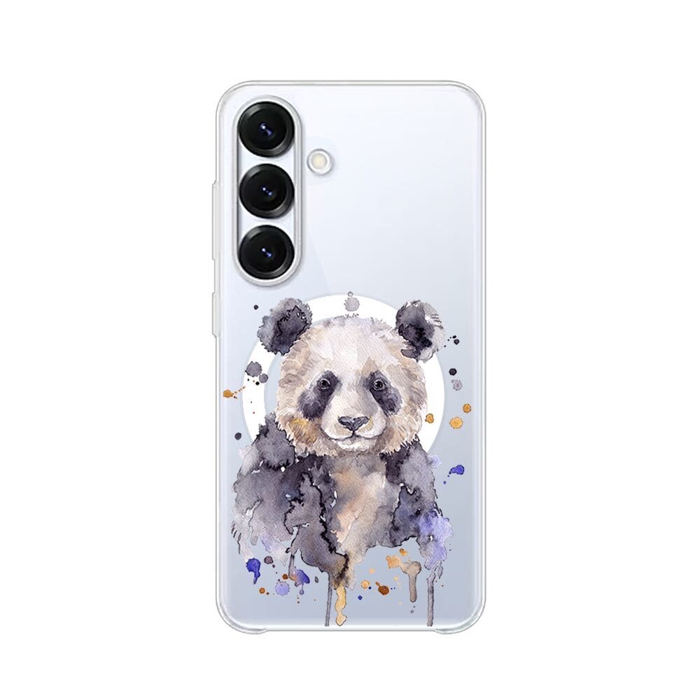 Etui do Samsung Galaxy S25 Plus z MagSafe przeźroczyste, silikonowe Flexi, Akwarelowe Zoo, Panda